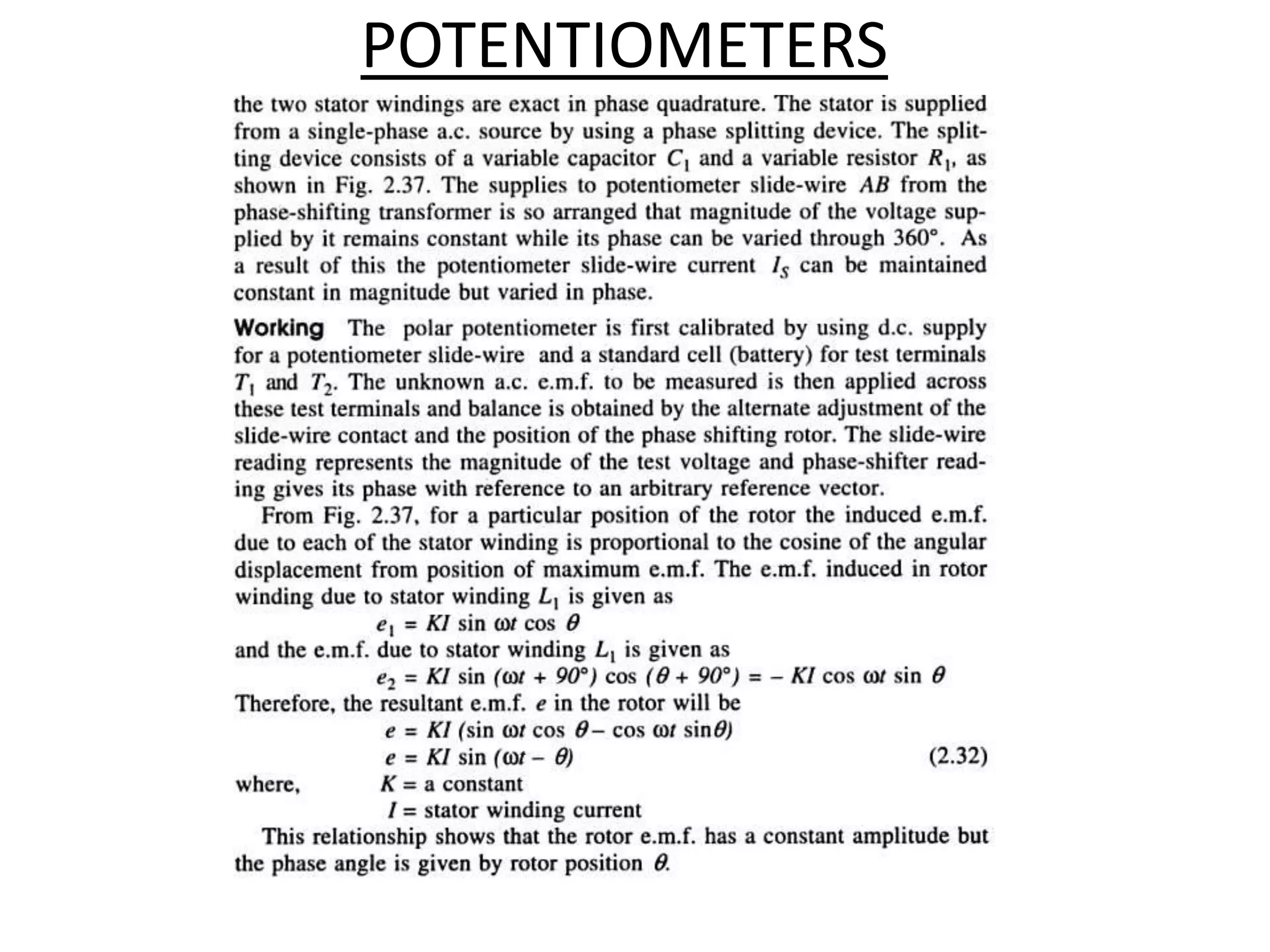 POTENTIOMETERS