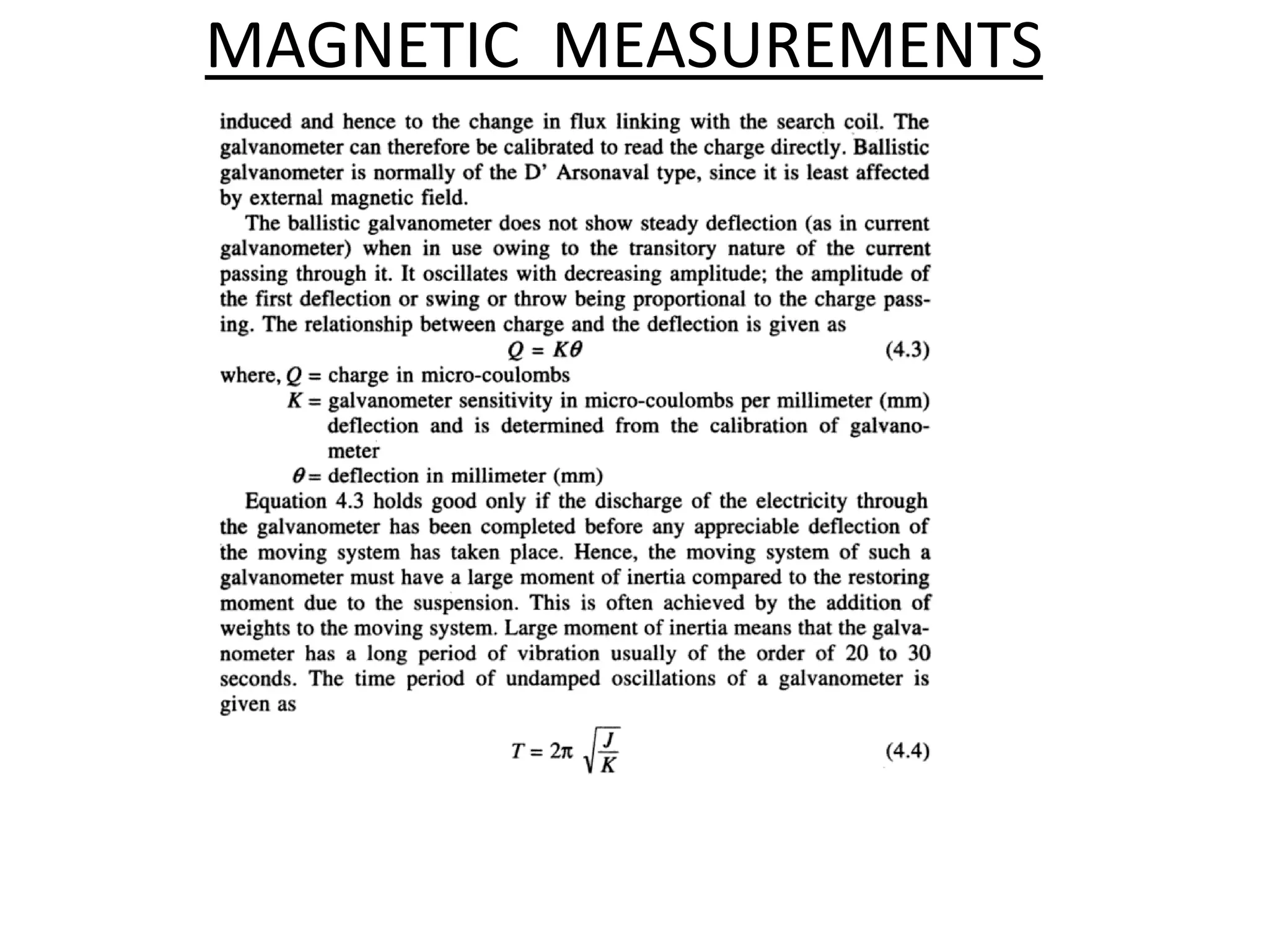 MAGNETIC MEASUREMENTS