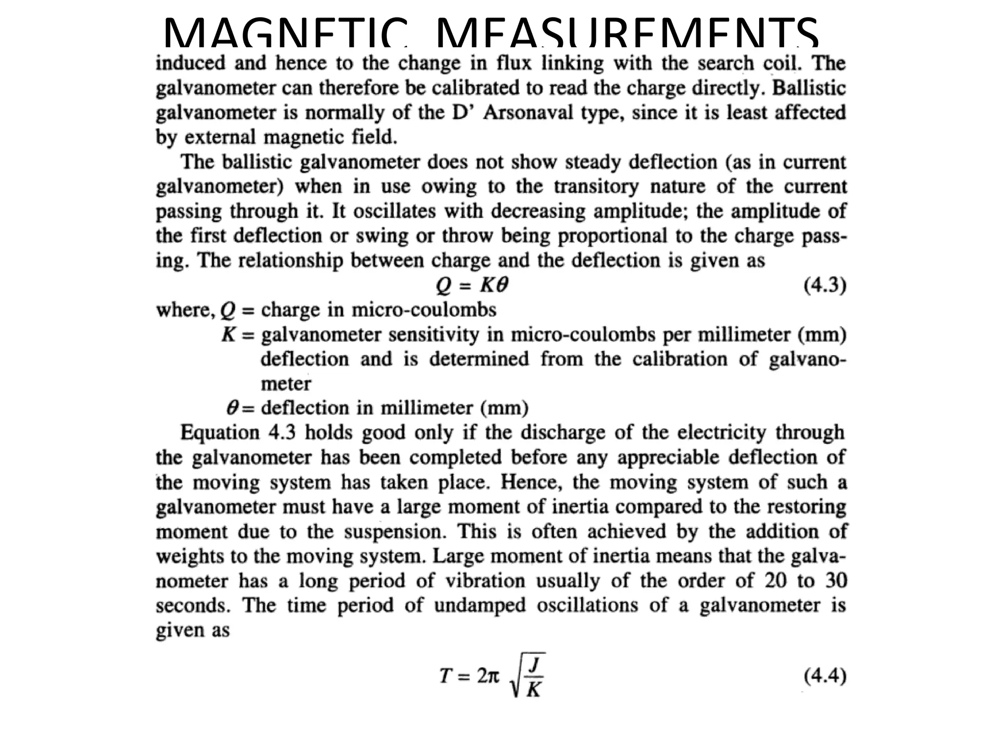 MAGNETIC MEASUREMENTS