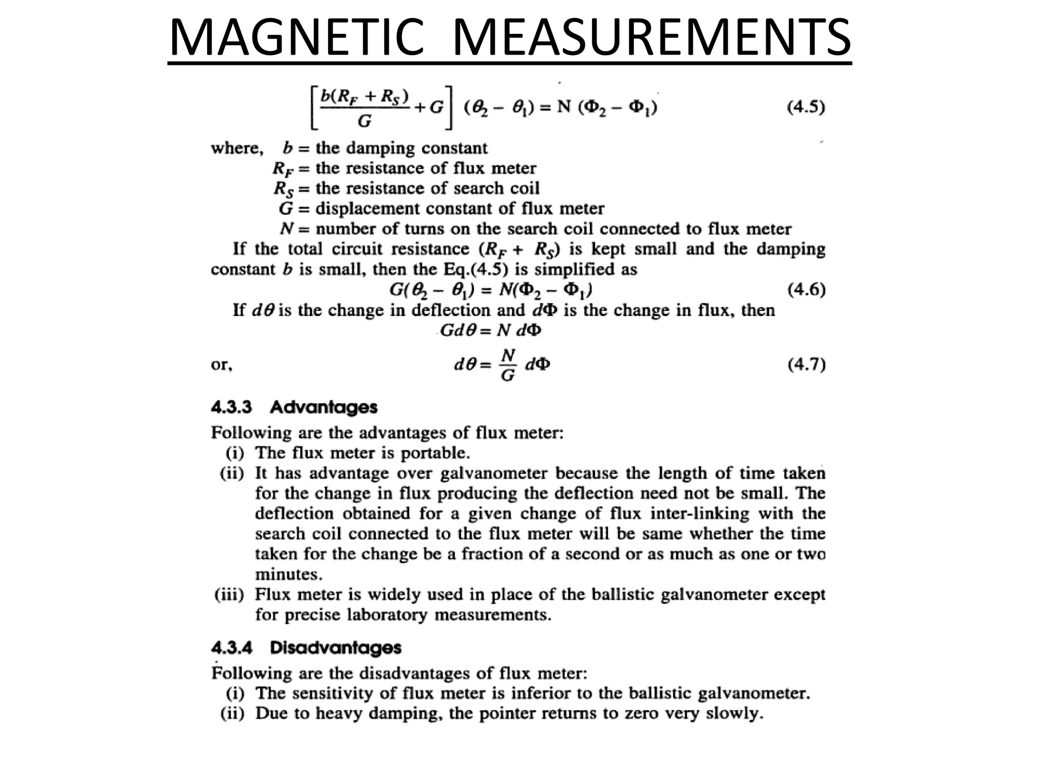 MAGNETIC MEASUREMENTS