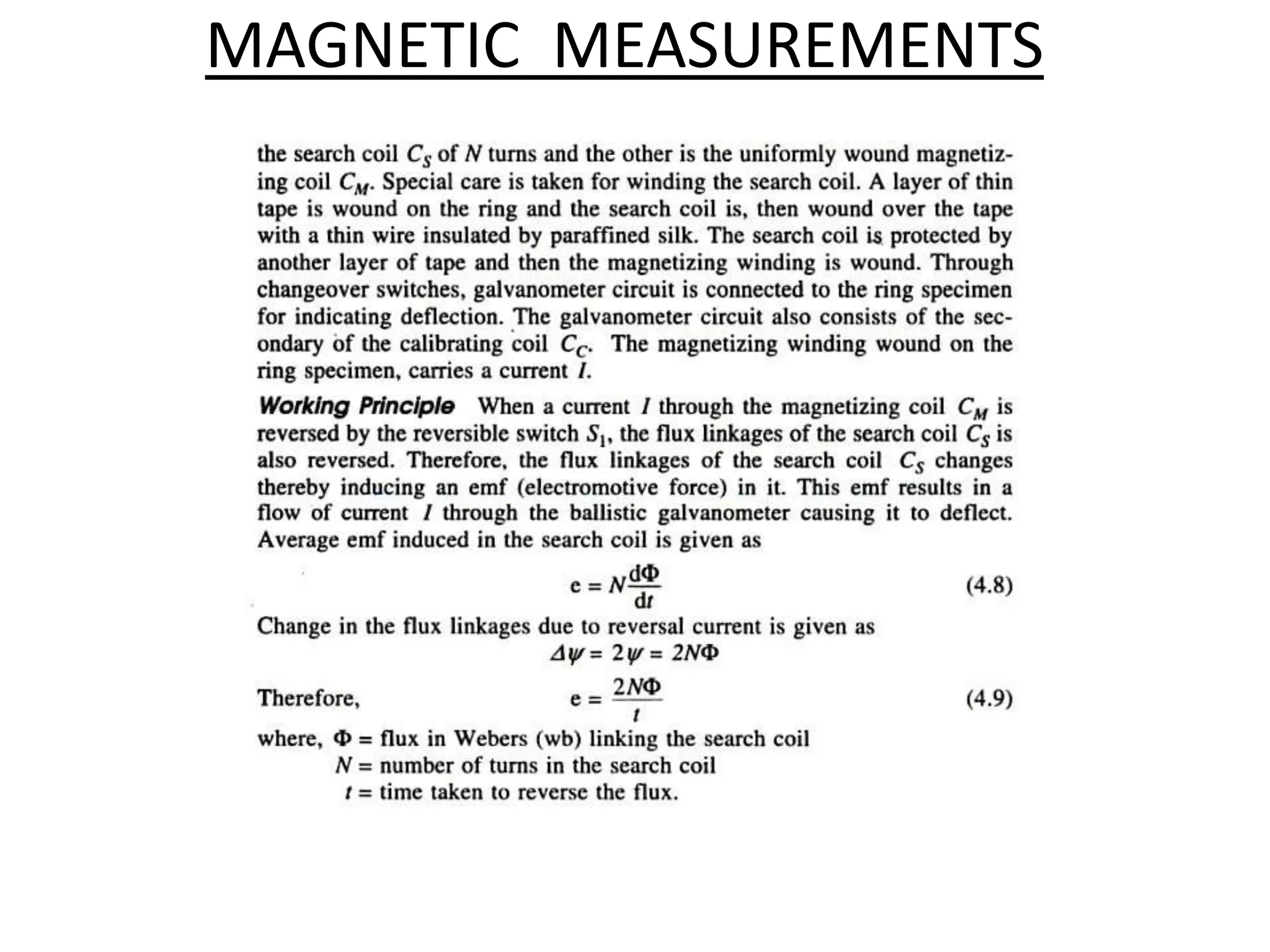 MAGNETIC MEASUREMENTS