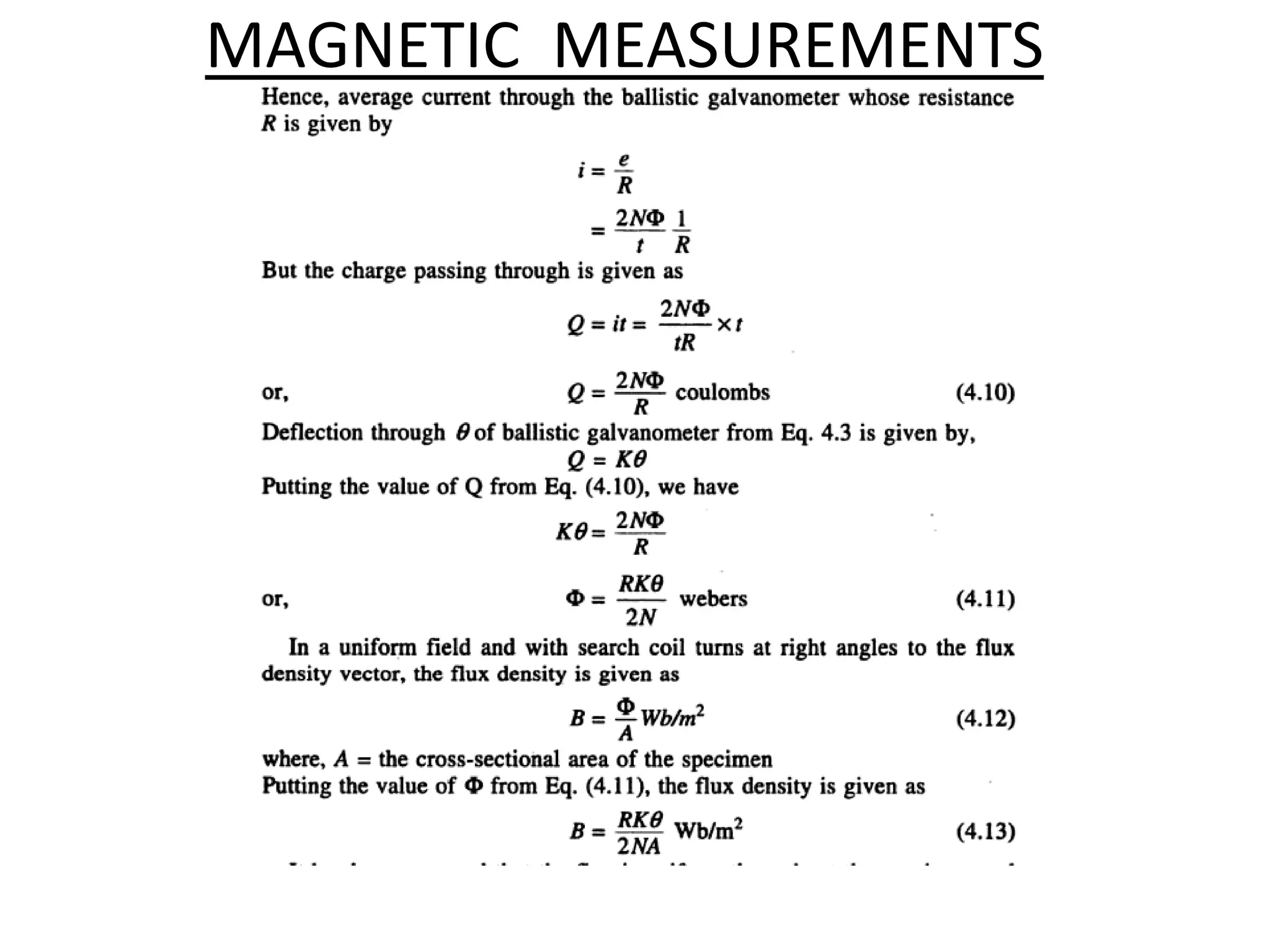 MAGNETIC MEASUREMENTS