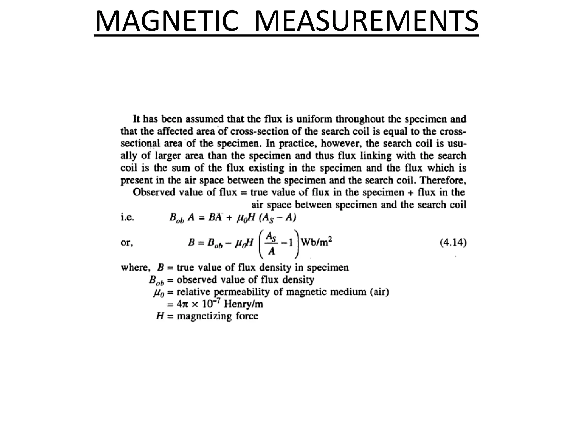 MAGNETIC MEASUREMENTS