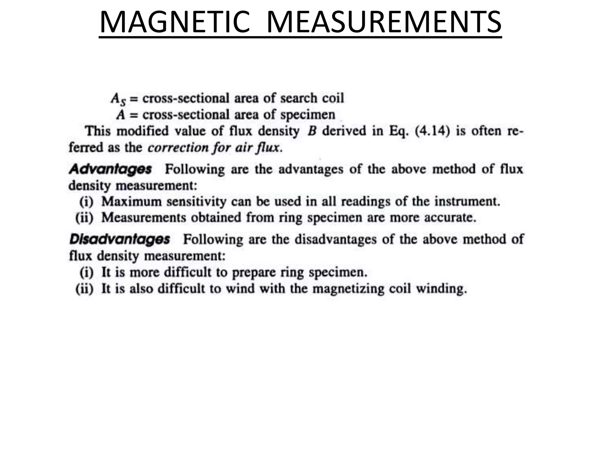 MAGNETIC MEASUREMENTS