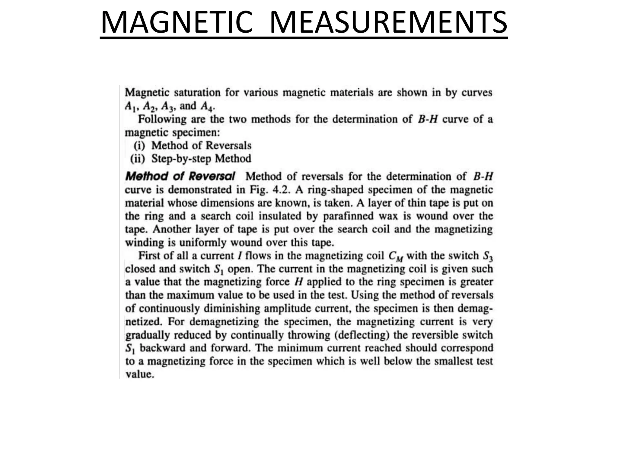 MAGNETIC MEASUREMENTS