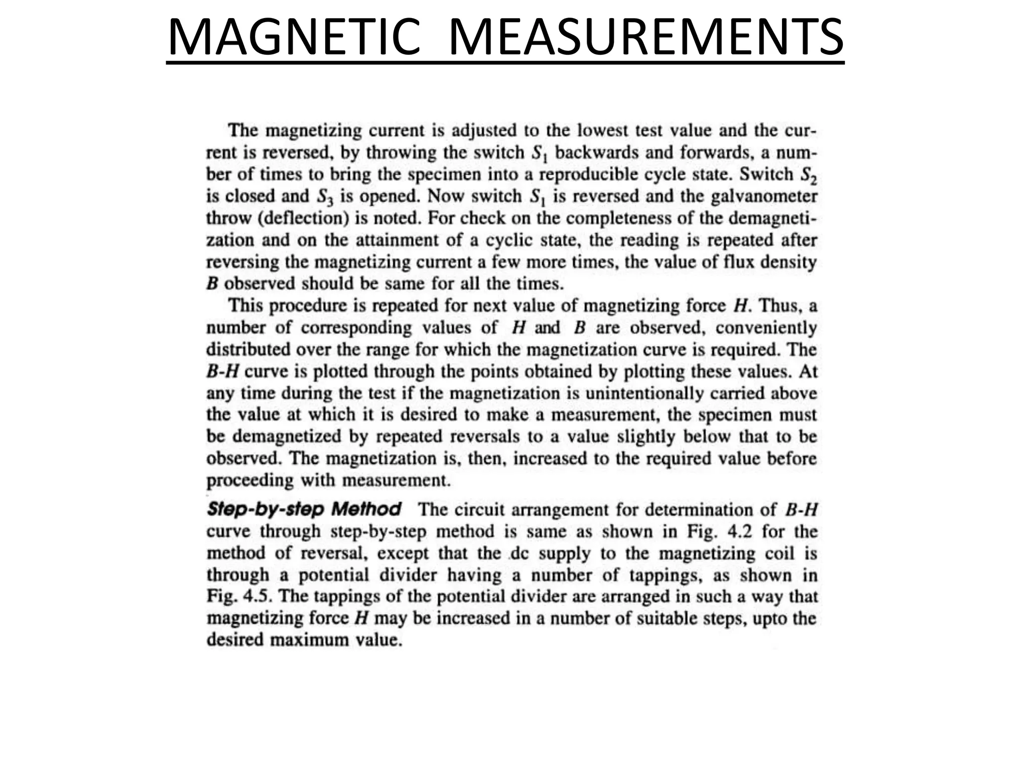MAGNETIC MEASUREMENTS