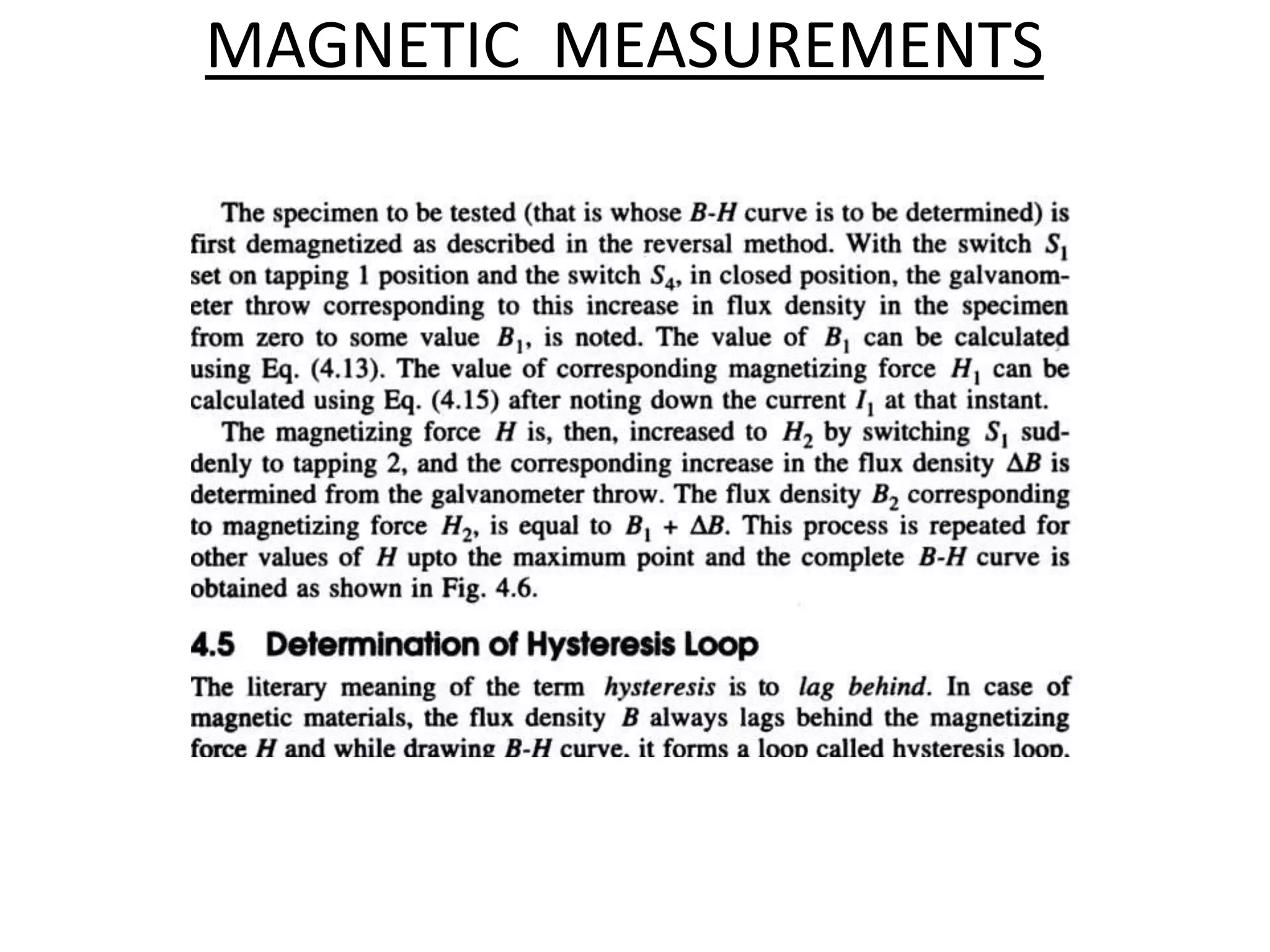 MAGNETIC MEASUREMENTS