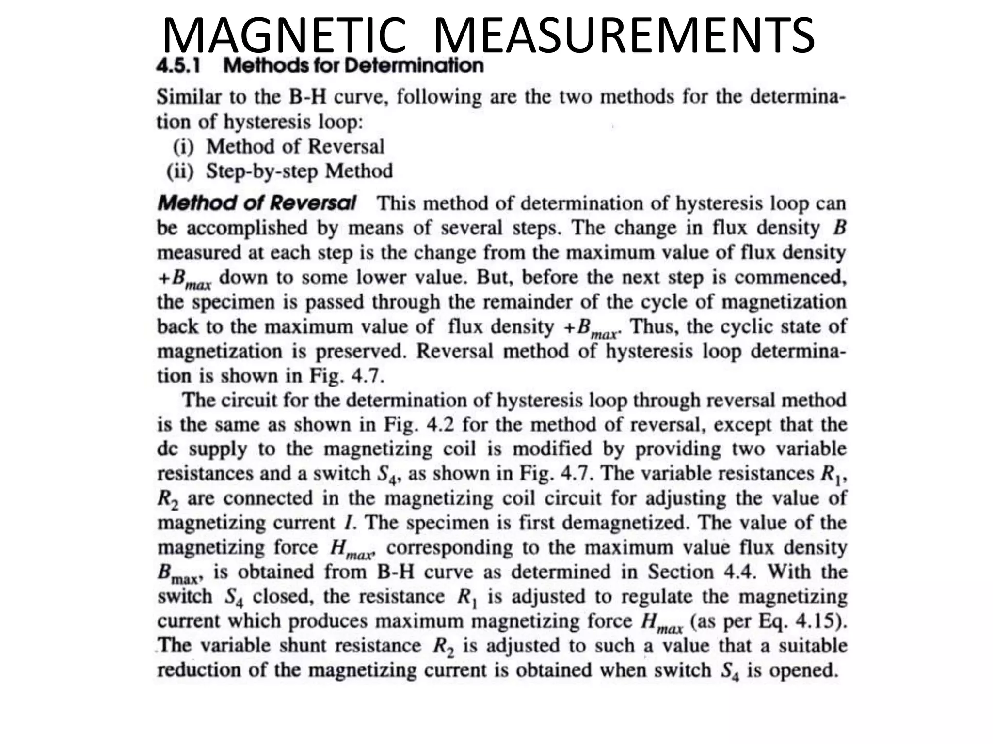 MAGNETIC MEASUREMENTS