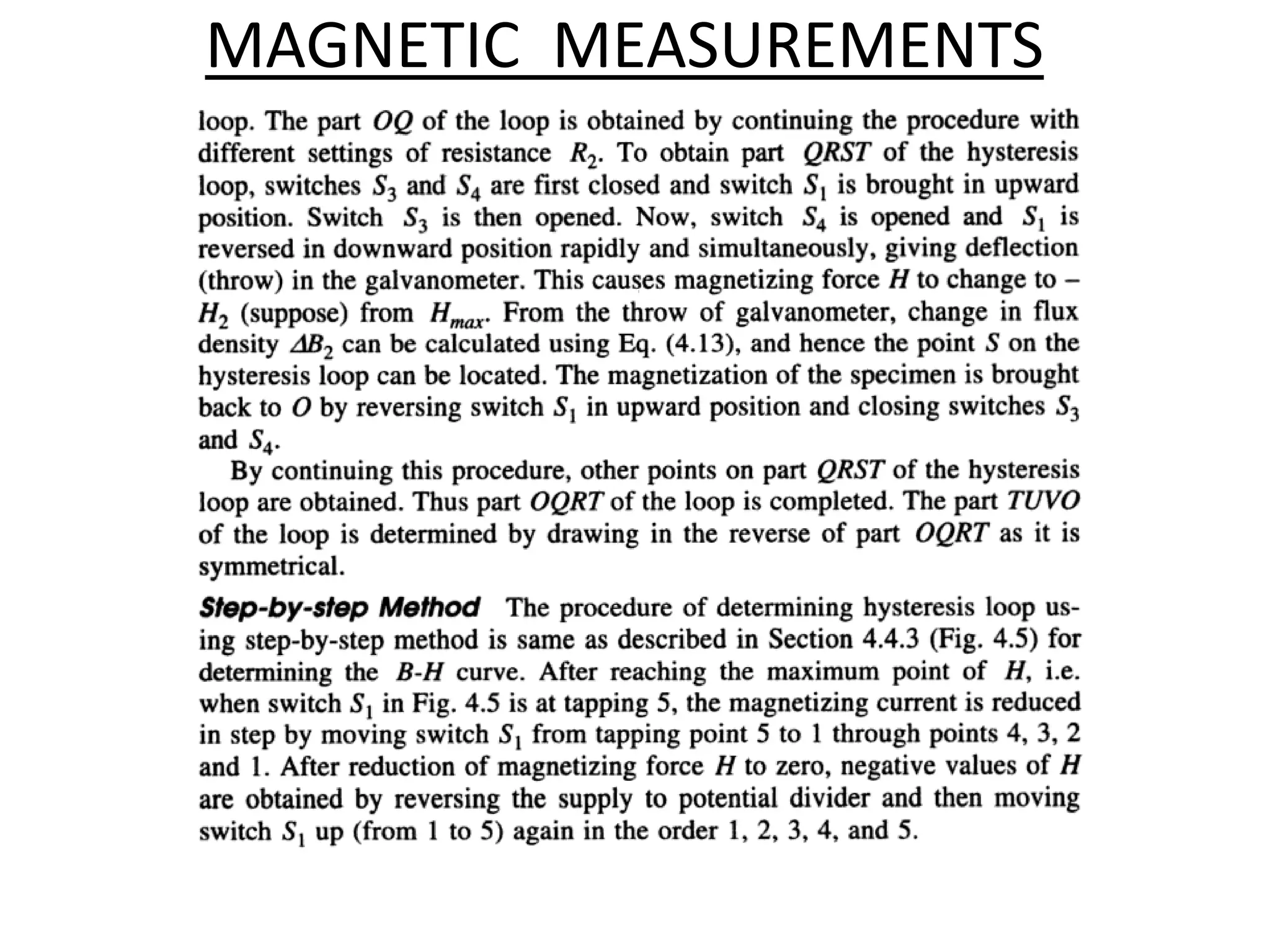 MAGNETIC MEASUREMENTS