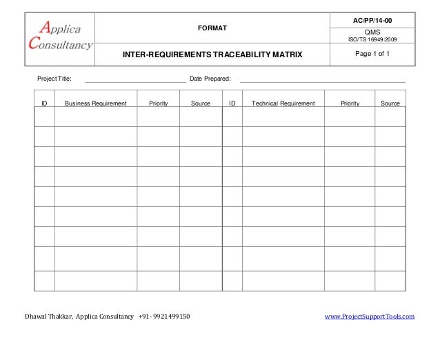 requirement traceability matrix