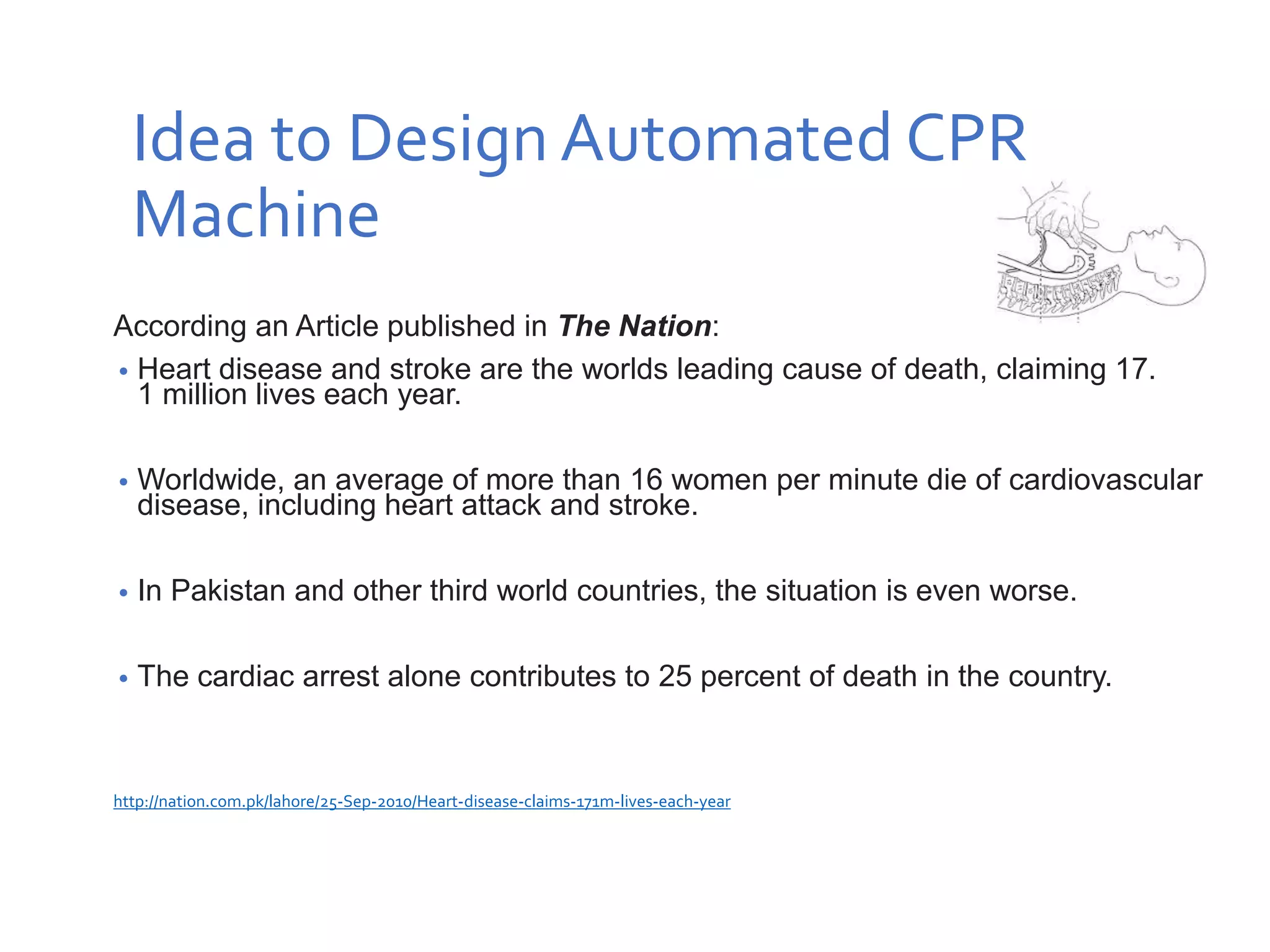 AUTOMATED CARDIOPULMONARY RESUSCITATION (CPR) MACHINE | PPT