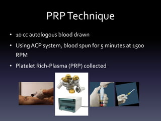 Injection Technique
• All injections done by the primary author under
  ultrasound guidance
 