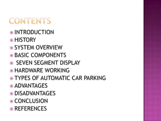 AUTOMATIC CAR PARKING SYSTEM | PPTX