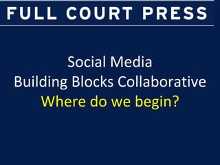 Social Media Building Blocks Collaborative Where do we begin? 