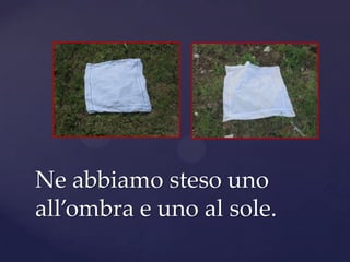 Ne abbiamo steso uno
all’ombra e uno al sole.
 