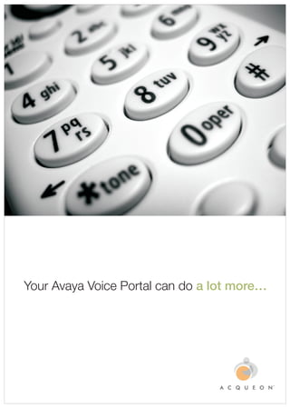 Your Avaya Voice Portal can do a lot more…
 