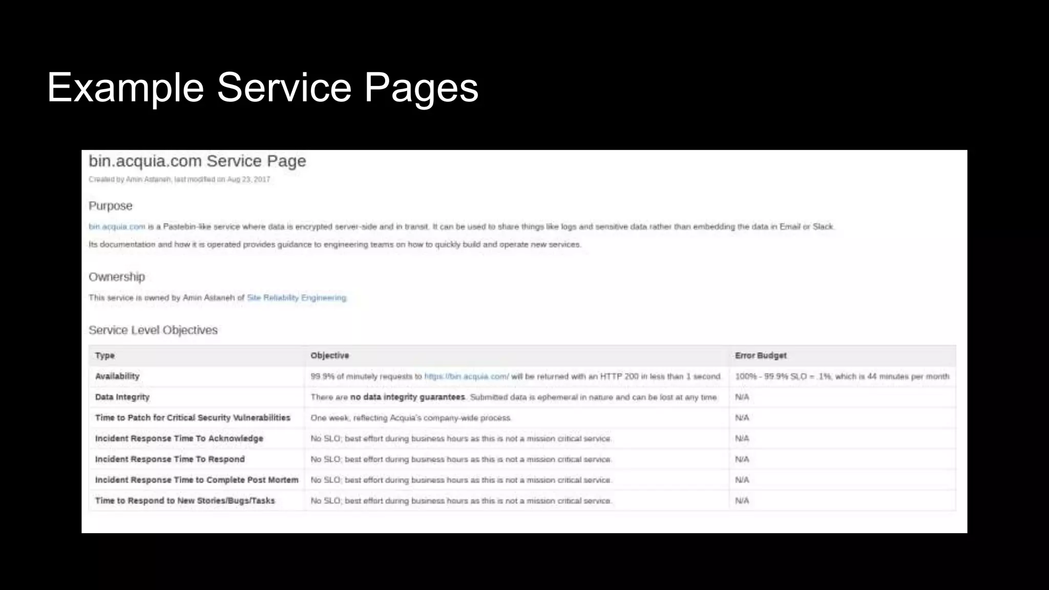 Example Service Pages
 