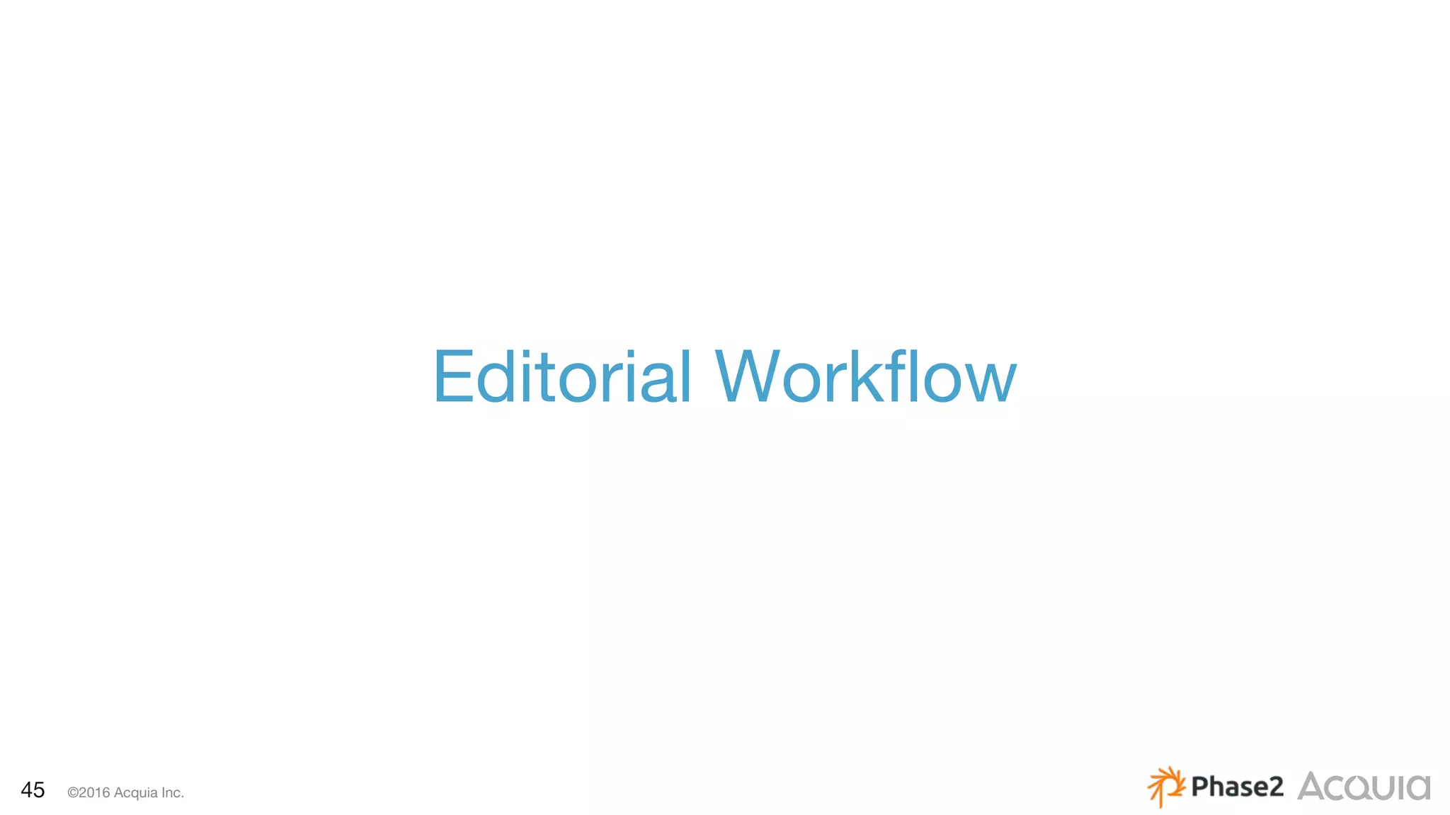 45 ©2016 Acquia Inc.
Editorial Workflow
 