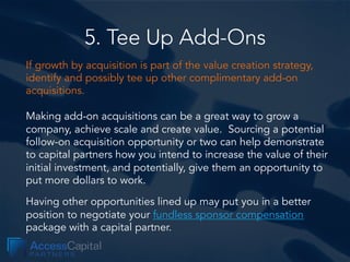 Acquisition Financing for Fundless Sponsors: 6 Ways to Negotiate Better Independent Sponsor Economics Slide 12
