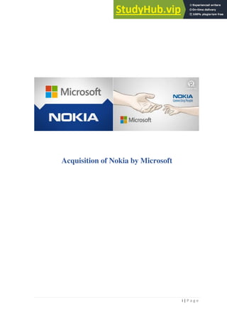 i | P a g e
Acquisition of Nokia by Microsoft
 