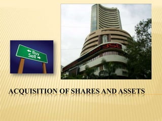 ACQUISITION OF SHARES AND ASSETS
 