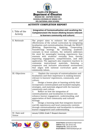 Integrating Contextualization and Localization in Lesson Planning for ...