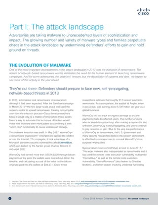 Cisco 2018, Annual Cybersecurity Report | PDF