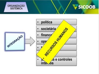 ORGANIZAÇÃO
SISTÊMICA

• política
• societária

• financeira
Palavra
Chave

• operacional

• tecnológica
• imagem
• auditoria e controles
internos

 