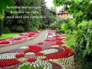 Acredite nos amigos.
Acredite na vida.
E você será um vencedor.
 