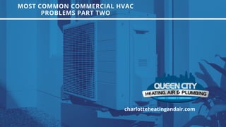 MOST COMMON COMMERCIAL HVAC

PROBLEMS PART TWO
charlotteheatingandair.com
 
