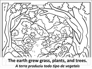 Página para Colorir: A Criação do Mundo: A Vegetação Brotou