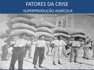 FATORES DA CRISE
SUPERPRODUÇÃO AGRÍCOLA
 