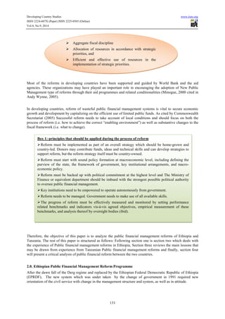 A critical analysis of public financial management reform in ethiopia ...