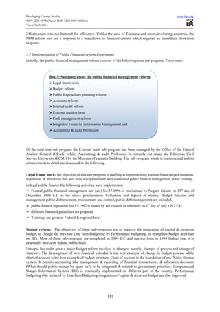A critical analysis of public financial management reform in ethiopia ...