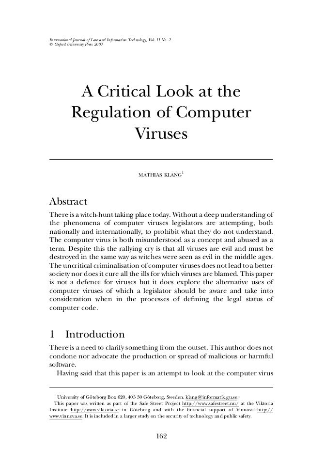 Computer virus - Fiche - dissertation
