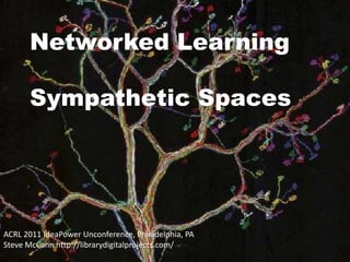 Networked Learning  Sympathetic Spaces ACRL 2011 IdeaPowerUnconference, Philadelphia, PA Steve McCann http://librarydigitalprojects.com/ 