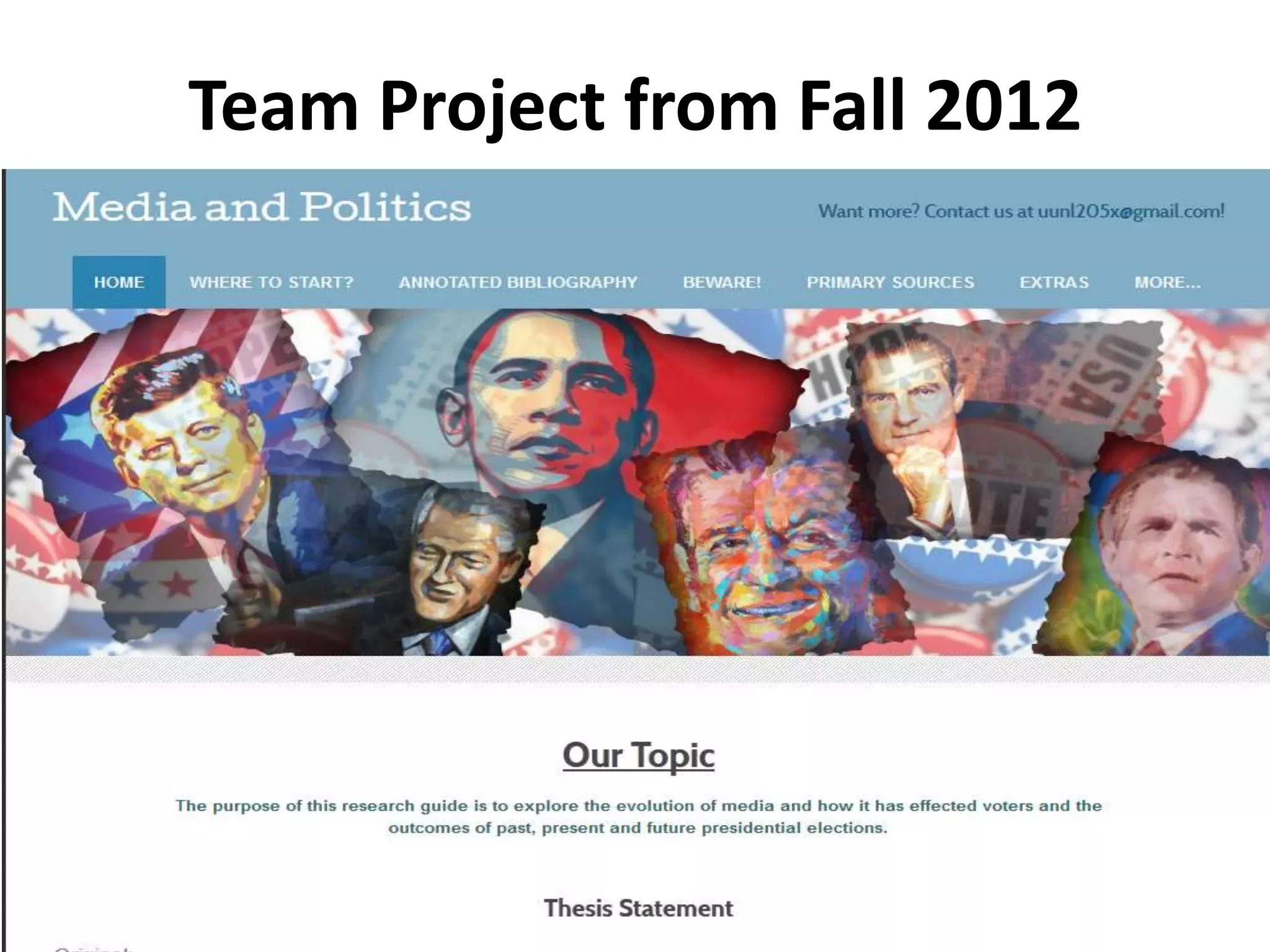 Team Project from Fall 2012
 