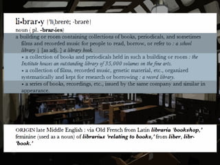 Revaluing Libraries: Content, Container, or Concept?