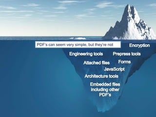 PDF’s can seem very simple, but they’re not
 