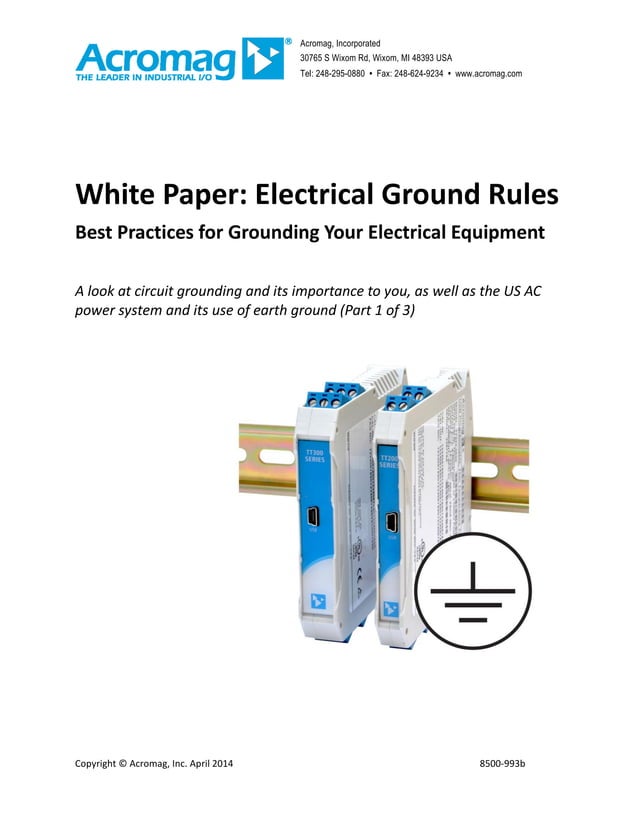 The Complete Acromag Guide to Industrial Electrical Grounding PDF
