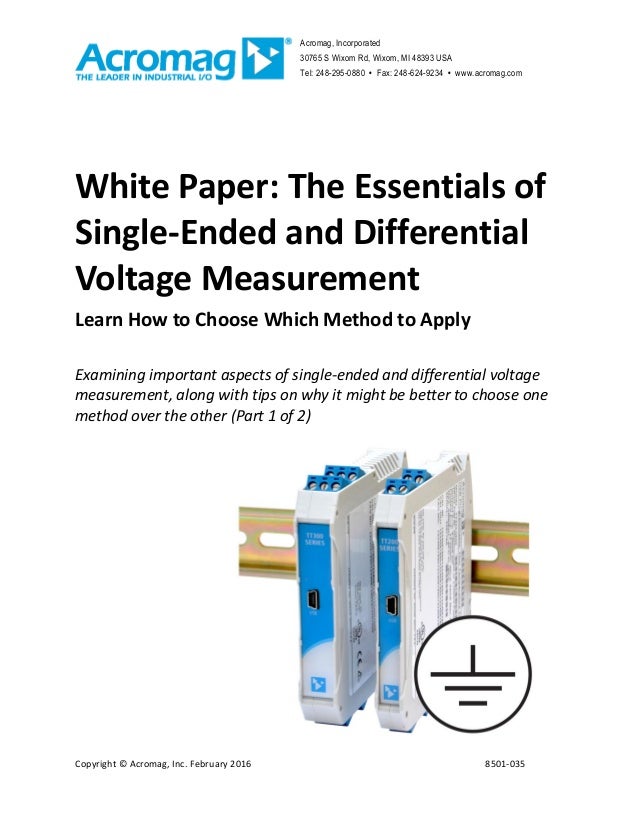 SingleEnded vs. Differential Voltage Measurement Part 1 of 2