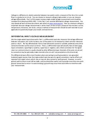 Tel: 248-295-0880  Fax: 248-624-1541  sales@acromag.com  www.acromag.com
2
Voltage is a difference in electric potentia...