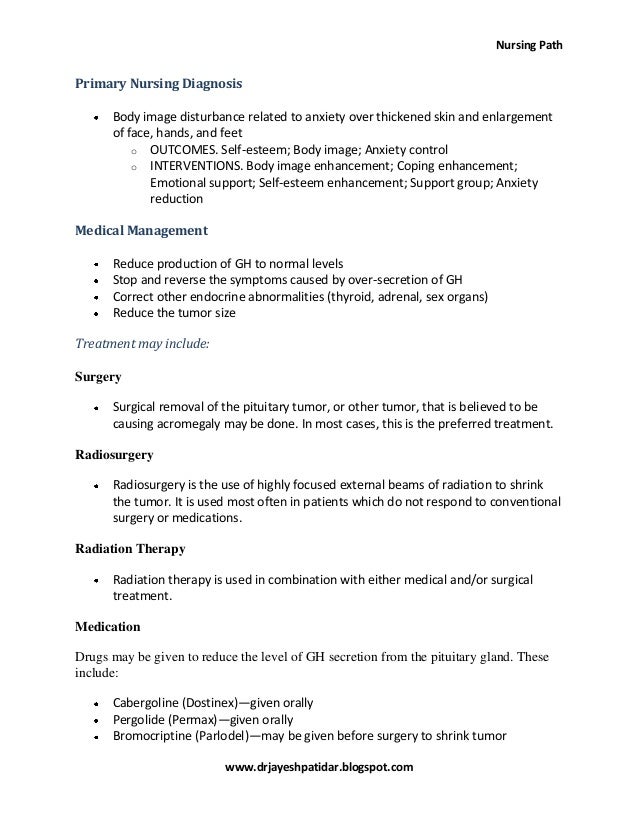 Acromegaly Nursing Care Plan Management Acromegaly Nursing Care Plan Management