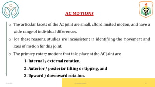 Ac Internal Rotation BIOMECHANICS OF SHOULDER COMPLEX - ACROMIOCLAVICULAR JOINT | PDF