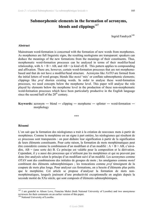 Acronyms & word fomation pdf PDF