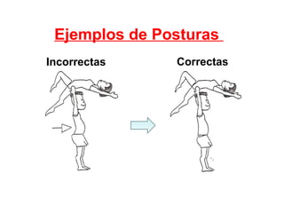 Ejemplos de Posturas  Incorrectas Correctas 