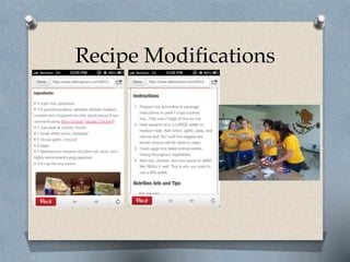 Recipe Modifications
 