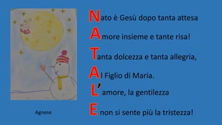 ato è Gesù dopo tanta attesa
more insieme e tante risa!
anta dolcezza e tanta allegria,
l Figlio di Maria.
amore, la gentilezza
non si sente più la tristezza!Agnese
 