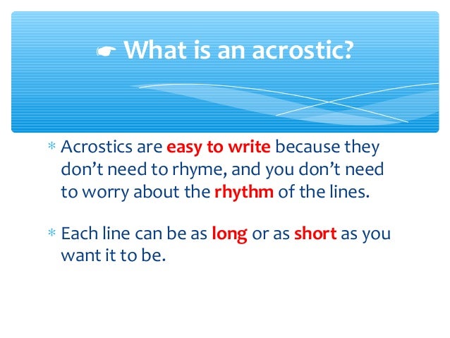 acrostic poems ppt