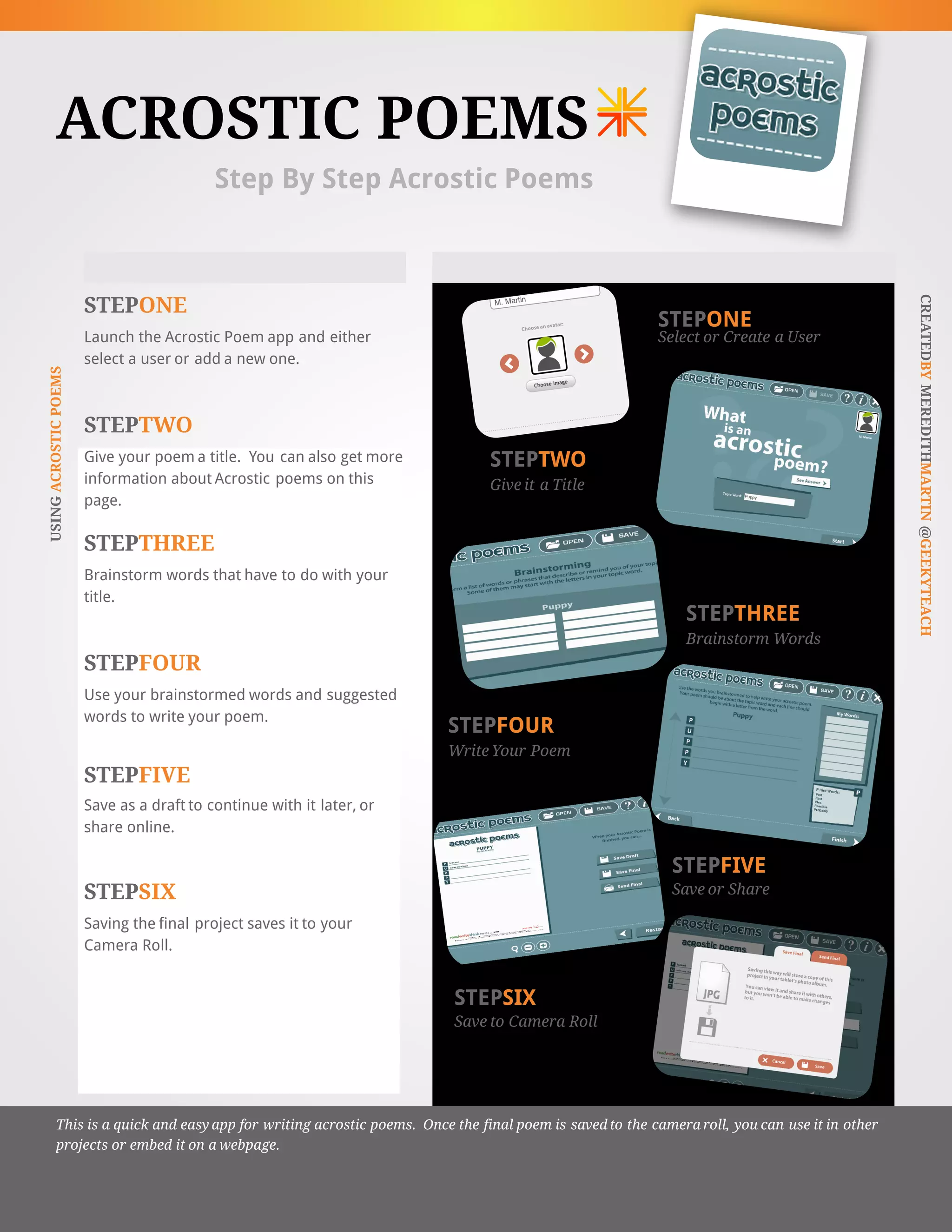 Acrostic Poem App Tutorial | PDF
